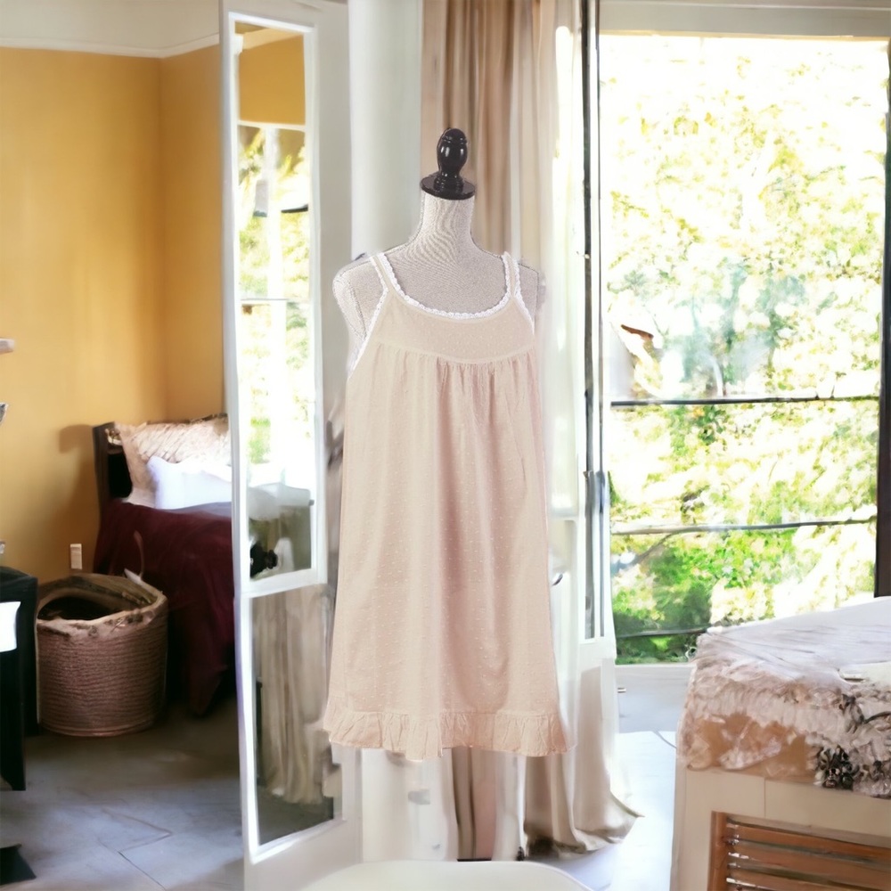 Yellow Cotton Embroidered Nightgown